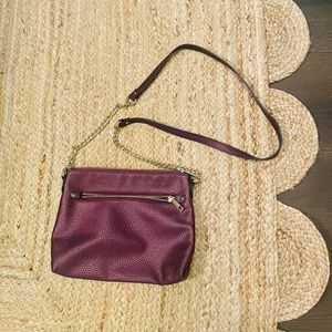 Textured Burgundy Crossbody Purse